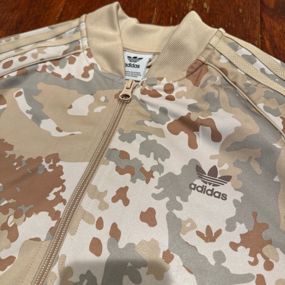 Adidas Kids Beige Camo Zip Up Athletic Jacket - Picture 4 of 6